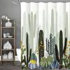 Cactus Flower Plant Shower Curtain, Bathroom Decorative Shower Curtain, Waterproof Shower Curtain with Hooks