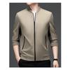 Solid Color Zipper Cardigan Autumn and Winter Men's Jacket Business Casual Jacket Stand Collar Top