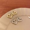 New Hollow Heart Earrings For Women Korean Edition Trendy Instagram Style Earrings Simple Small Exquisite Silver Needle Earrings