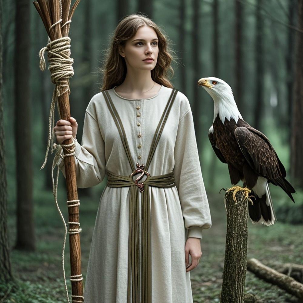 PU Leather, Metal Rope Ring Knotted Belt Decoration Viking Crossbody Chain  Witch Outfit