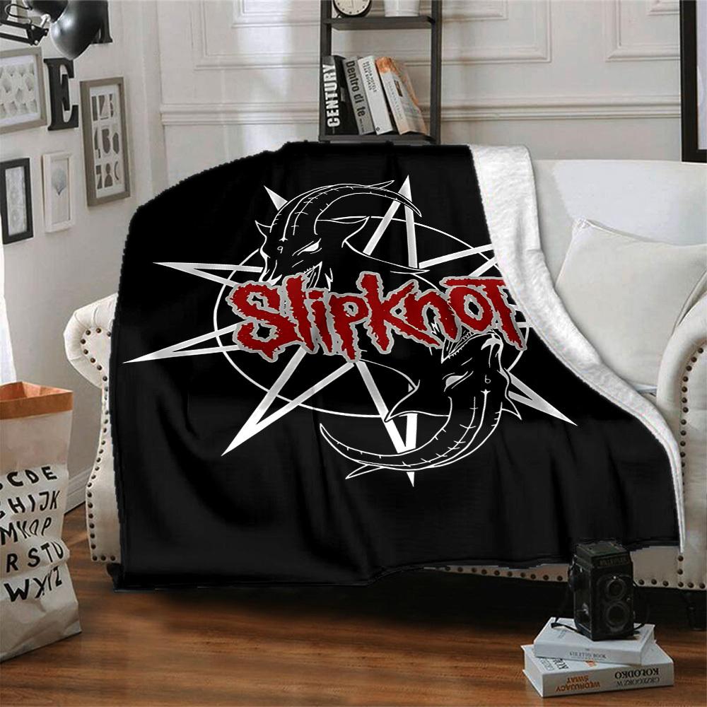 1 шт. Фланелевое одеяло с логотипом группы Slipknot [Уютное плед] Для дивана, кровати, путешествий, кемпинга, гостиной, офиса, дивана, кресла и кровати