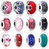 S925 Sterling Silver Colorful Murano Glass Charm Beads Fit Original  Bracelet Bangle DIY Fine Jewelry