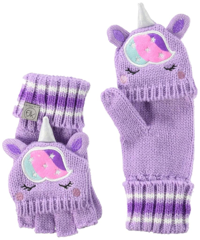 FlapJackKids Knitted Gloves with Fingerless Perfect for Outings and Cold for Boys and Girls Japanese Flap, Mittens, Weather, [Official Product]