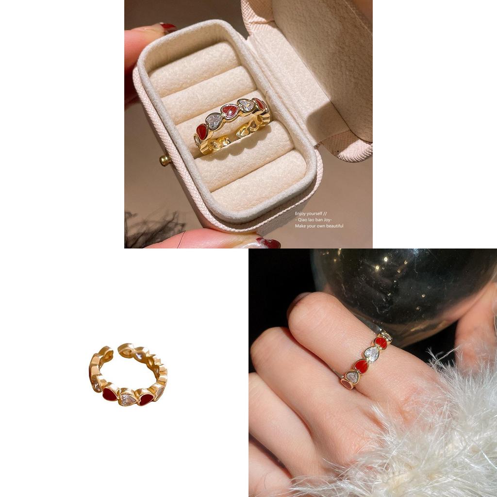 Minimalist Heart Open Band Ring With Copper And Gold Finish For Stylish Women