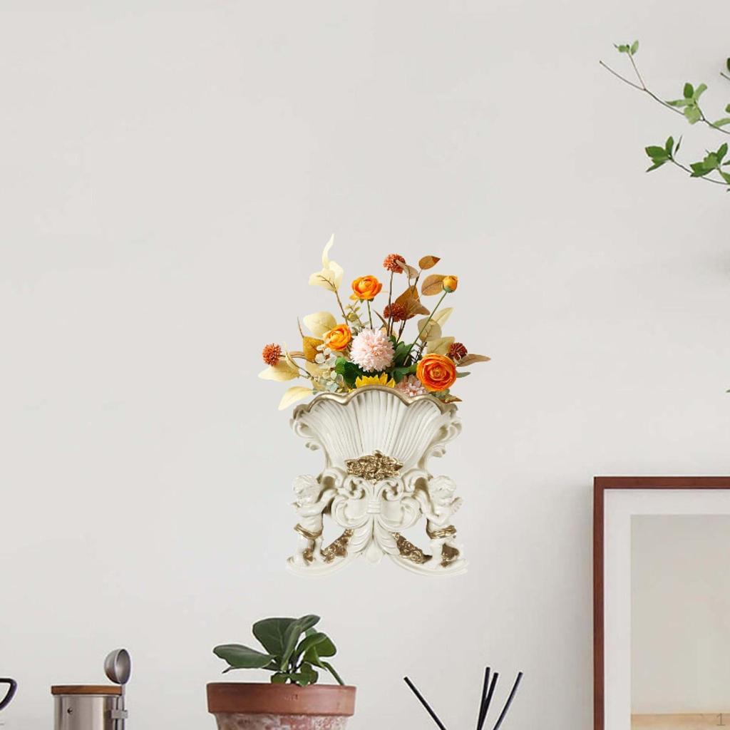 Angel Vase Wall Sculpture for Floral Display In Living Area