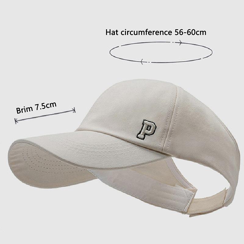 Спортивная шапка с пустым верхом, вышитые буквы, хлопковая завязанная коса, бейсболка для девочки, кепка от солнца, кепка в корейском стиле, бейсболка