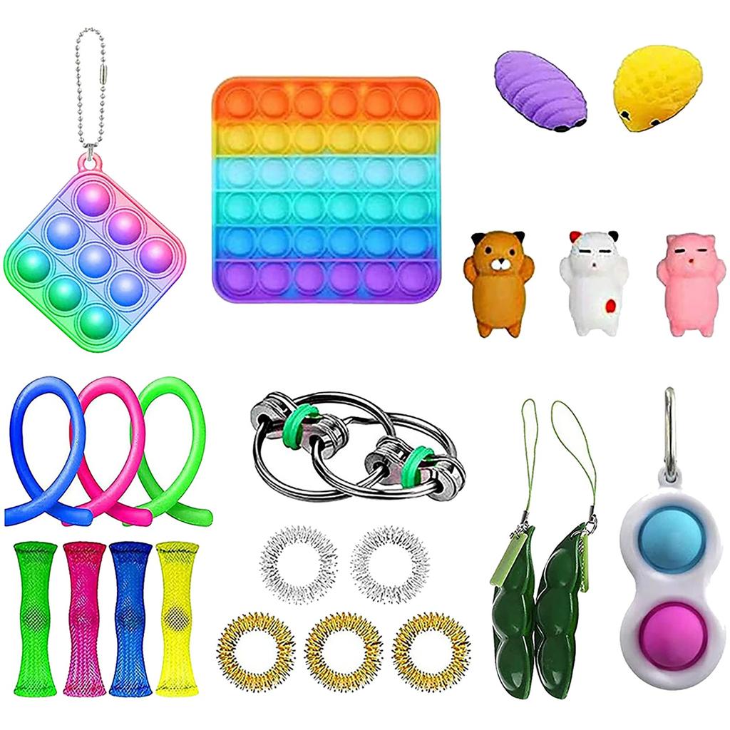 Набор сенсорных игрушек для снятия стресса, сенсорные игрушки с нажимным пузырем для детей и взрослых