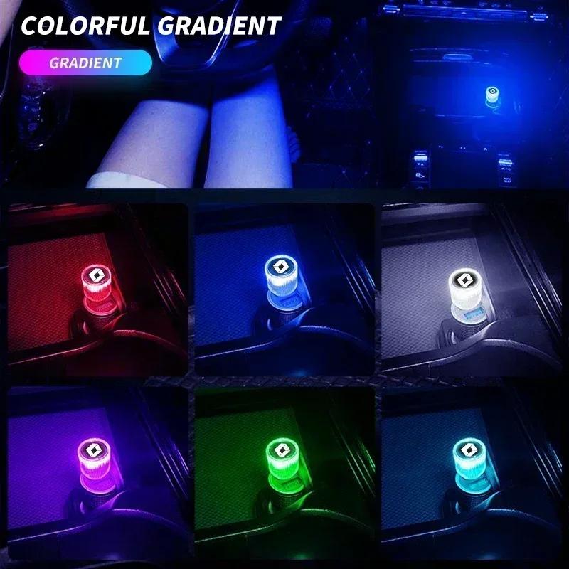 For Renault 2026 New Hub Caps USB Car Light LED Atmosphere Auto Ambient Nightlight Neon Interior Lamp for Renault Sport Duster M