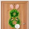 Easter Bunny Wreath Front Door with Bowknot Decorative Spring Decoration for
