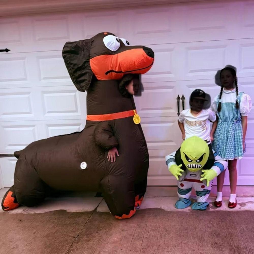 Full Body Jumpsuit Inflatable Sausage Dog Costume Cosplay Sausage Dog Costume Role-playing Props