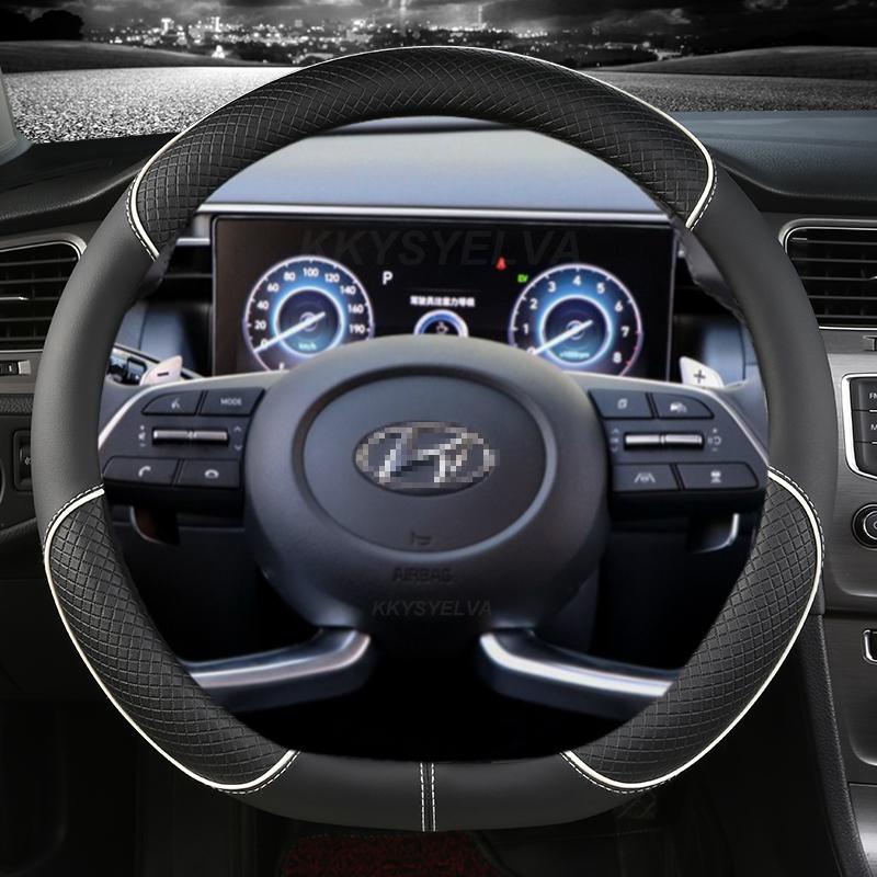 Чехол на руль автомобиля из искусственной кожи для Hyundai Tucson NX4 Elantra Sonata 10th, автоаксессуары