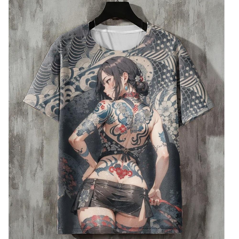 Женская футболка Аниме Сексуальные Красота Футболки Футболка С Коротким Рукавом Свободная Одежда Оверсайз Топы Уличная Одежда