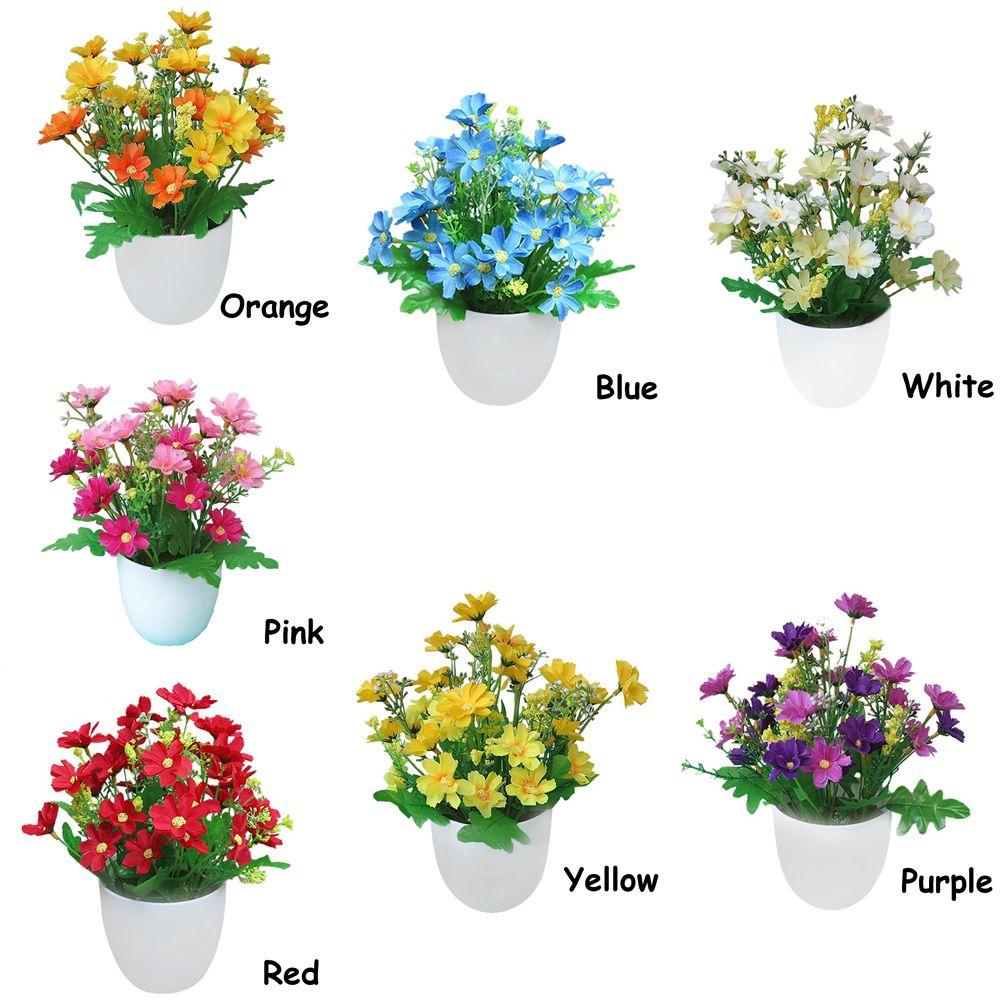 Домашний декор Праздничные принадлежности Искусственные растения Шелковые хризантемы Имитация бонсай Цветы в горшках