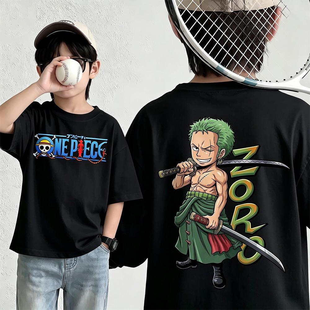 Summer New Arrival One Piece Pattern Tshirt unisex anime print casual shortsleeved fashionable streetwear top Y2K style