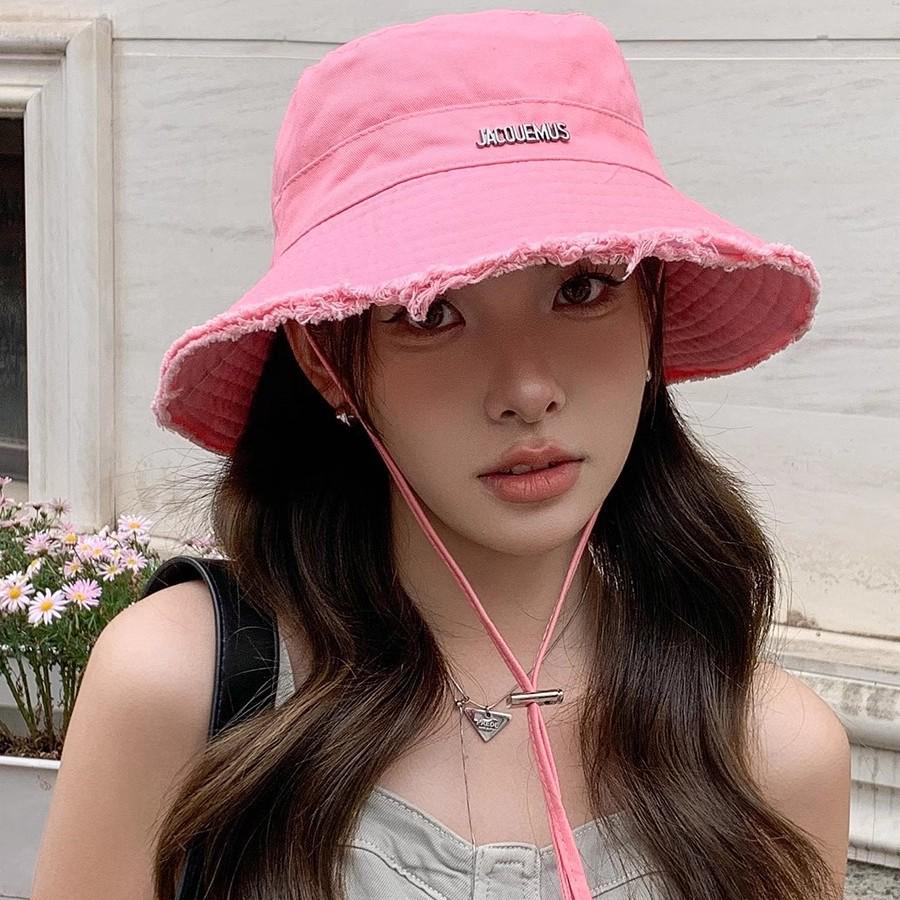 Women's Candy Color Wide Brim Fisherman Hat with Full Face Cover