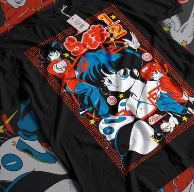 Унисекс Футболка с Аниме Ranma Saotome, Футболка с Мангой Genma Panda