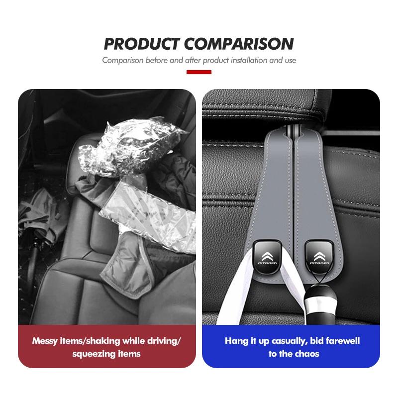 Car Seat Back Headrest Hook Strong Load-bearing Storage Hanger For Citroen Jumper Celysee Cactus Picasso Aircross Saxo Grand CW0