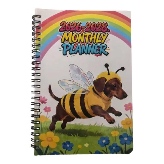 Ежемесячник на 2026-2028 годы Книга-планировщик на 3 года Янв. 2026 - Дек. Календарь на 36 месяцев 2028 года с переплетом на двойной спирали для школьной работы