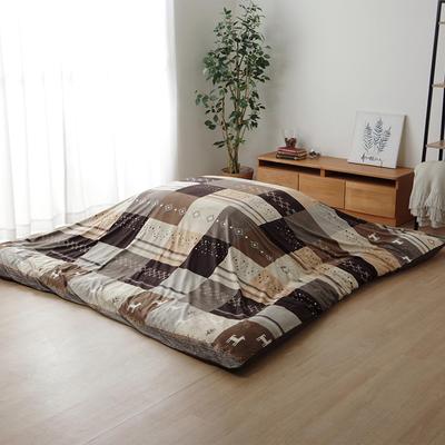 IKEHIKO Чехол для одеяла котацу, Квадратный, Синтия, Прибл. 215 x 215 см, Коричневый, Стирающийся #5195119
