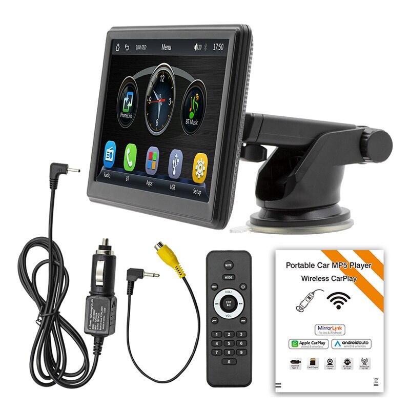 7-дюймовый портативный беспроводной Carplay Android авто радио автомобильный мультимедийный плеер 1080P IPS монитор сенсорный экран Mp5 радио Bluetooth B500W