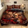 Chucky Pattern Bedding Quilt Set Quilt Cover Pillowcase Home Birthday Gift(1 * duvet cover + 2 * pillowcase, without core)