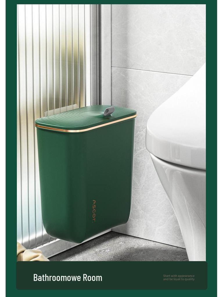 Large Capacity Wall-Mounted Trash Can with Lid for Bathroom, Kitchen, Bedroom, and Living Room