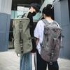Men's Canvas Backpack Women Multifunctional Bucket Bag Tactical Rucksack Outdoor Sport Mountain Bag