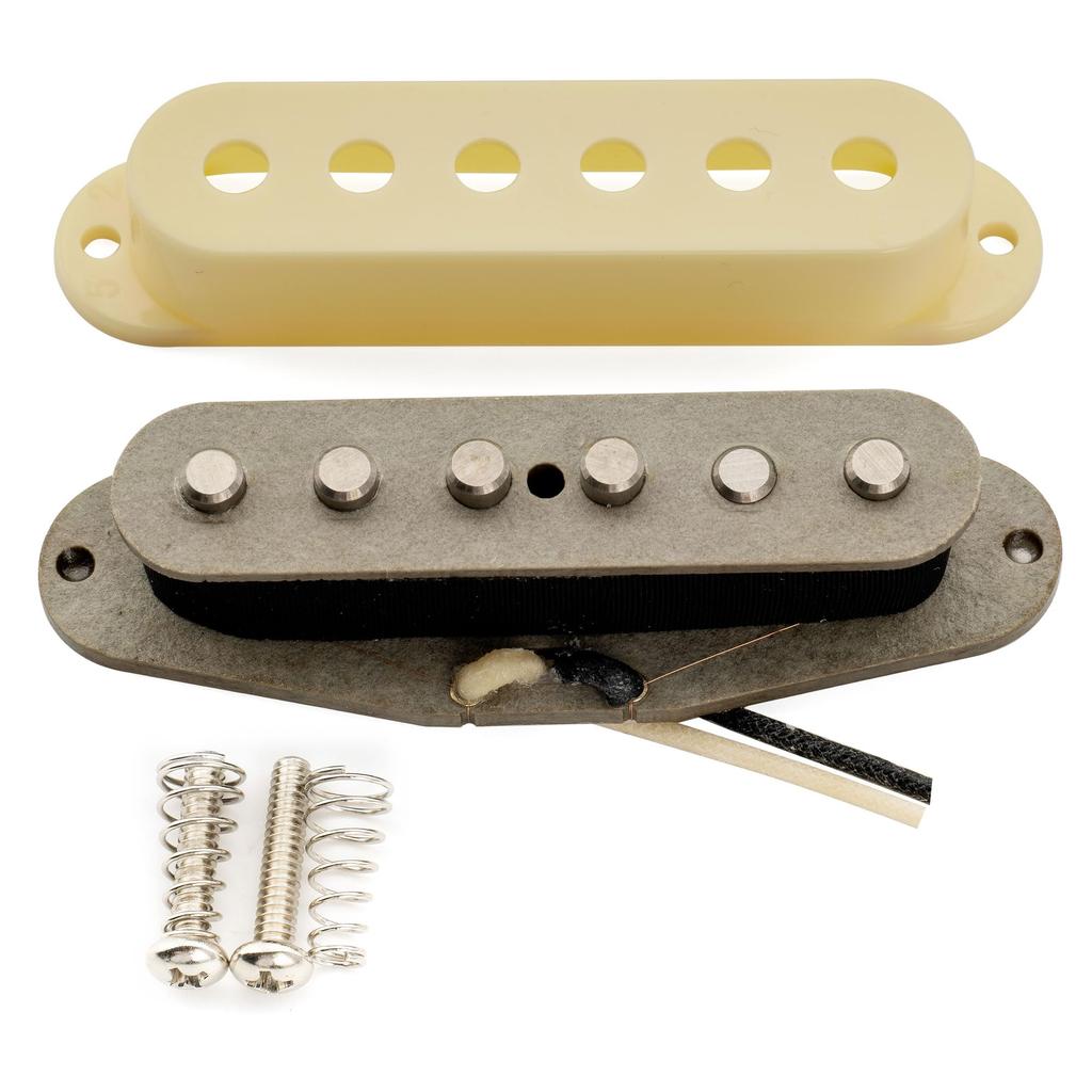 Musiclily Pro Staggered Alnico 5 Single Coil Bridge Pickup for Stratocaster Electric Guitars Cream ST-TX -