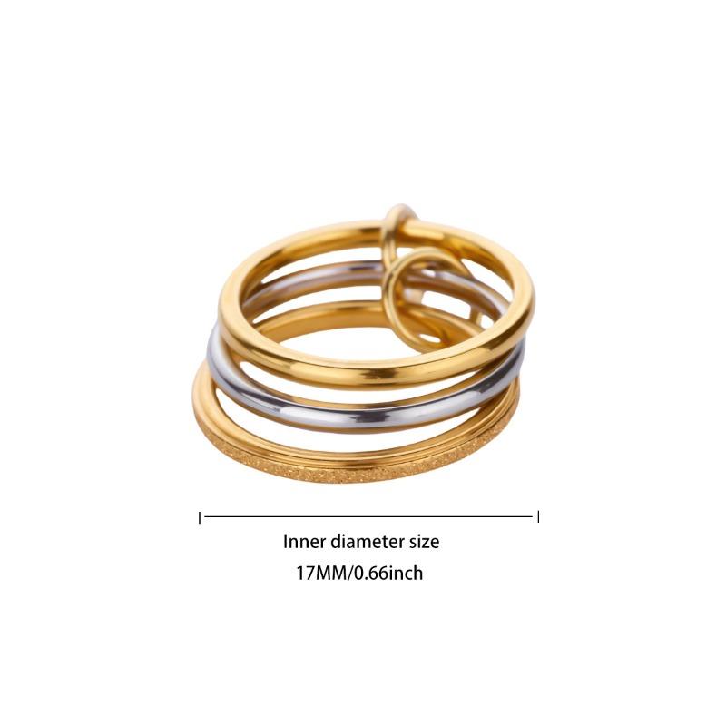 Кольцо из нержавеющей стали, составленное из трех колец, простое кольцо, женское кольцо для личности, титановая сталь, ручные ювелирные кольца