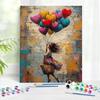 1pc Picture With Numbers Balloon Girl Handpainted On Canvas For Beginner On Canvas By Numbers Acrylic Kits 40x50cm/16x20inch Without Frame