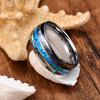 Модные мужские кольца из нержавеющей стали серебристого цвета, кольца с инкрустацией синим опалом и раковиной абалона для мужчин и женщин, свадебный подарок