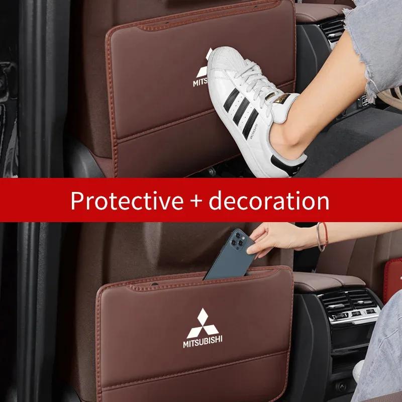 rvcr3 For Mitsubishi Outlander Pajero Asx Lancer EX Evolution X Ralliart Car Seat Back Protection Anti-Kick Pad Rear Seat Storage Bag