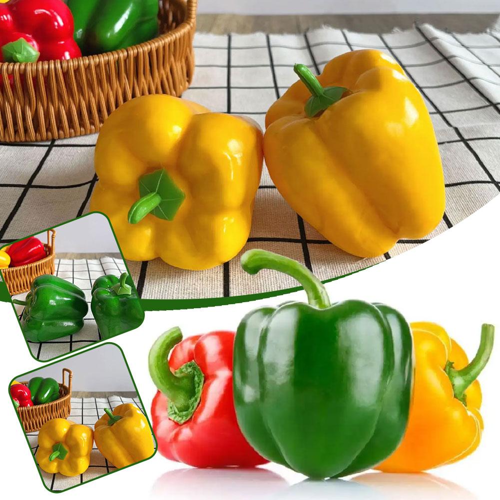 Simulated Colorful Pepper Model Replica Realistic Vegetable Accessorie Chili Arrangement Fake D N3A7
