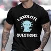 Cute Axolotl Anime T-Shirt for Men Clothing Manga Graphic Tees Funny Tshirts Short Sleeve Clothing Axolotl Cartoon Unisex Shirts