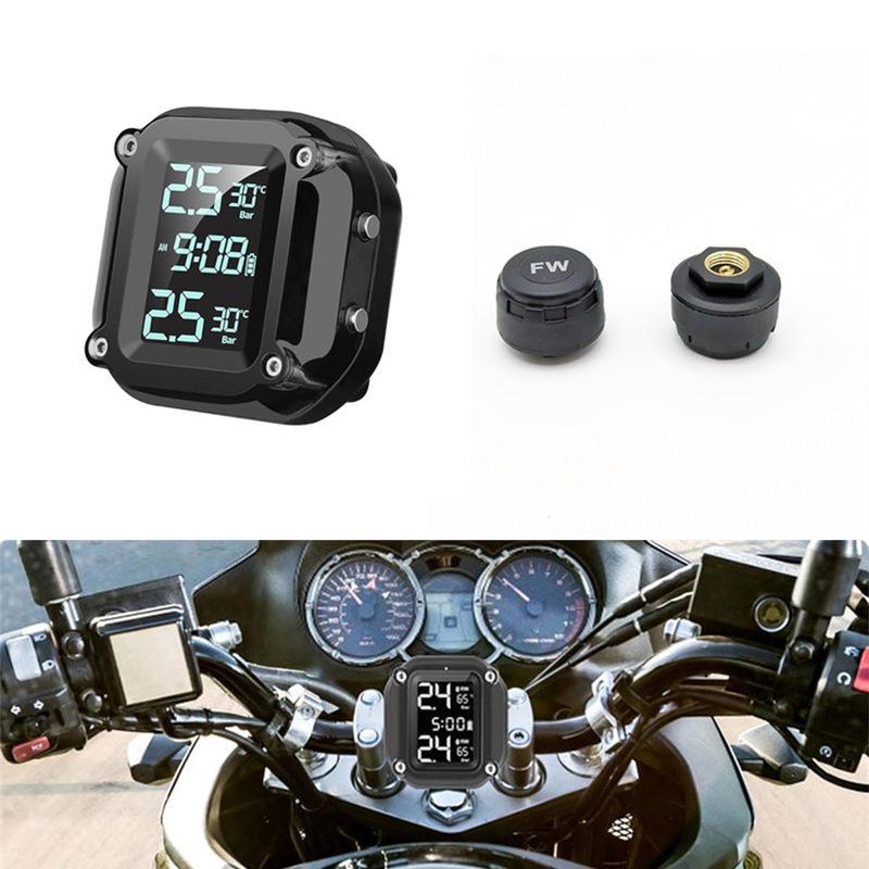 Мотоциклетная система контроля давления в шинах TPMS, цифровая, с ЖК-дисплеем и датчиками, цифровой тестер давления в шинах, пластик