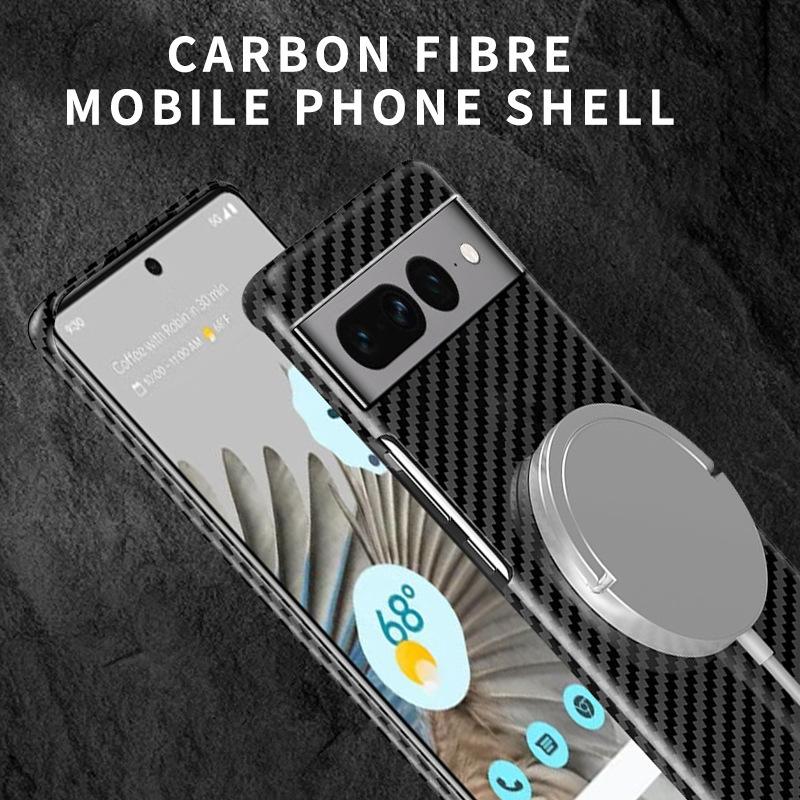 Carbon Fiber Phone Case For Google Pixel 7 8 Pro 7A Magsafe Magnetic Wireless Charging Shockproof Hard Back Cover For Pixel 8Pro