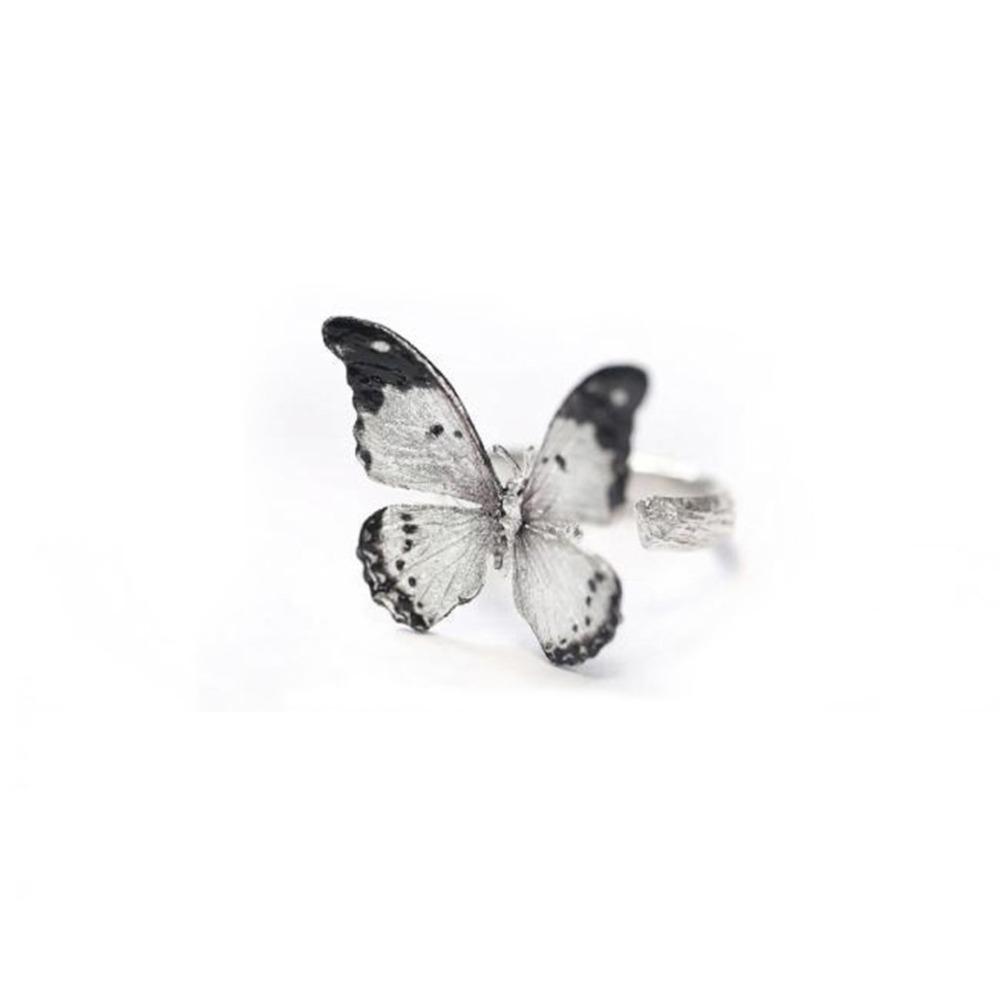 Vintage Realistic Butterfly Ring Shiny Opening Ring Stackable Dreamlike Butterfly Ring Decoration