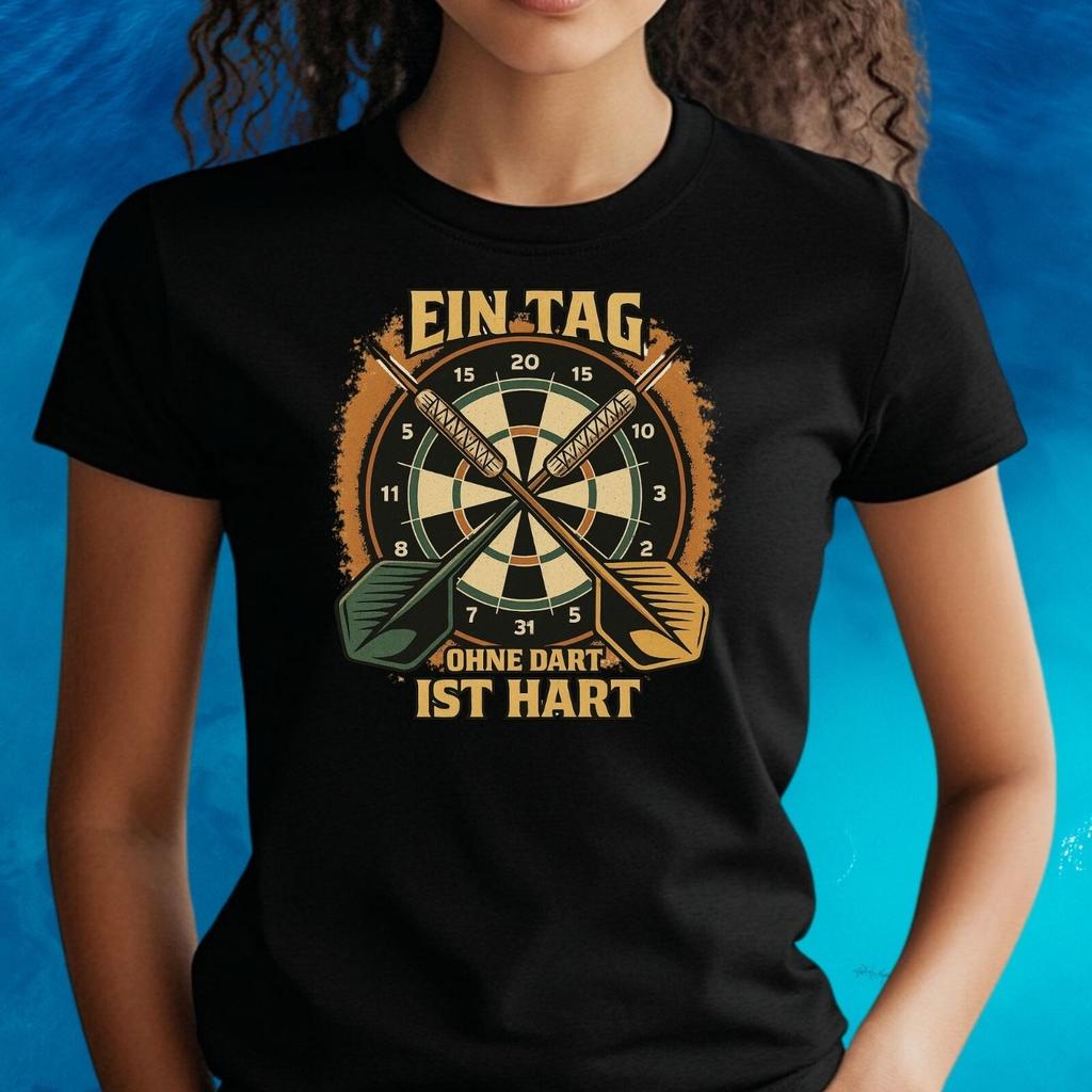 T-Shirt Frauen Darts Spruch Motiv Baumwolle Größe S bis 3XLWird in neuem Fenster oder Tab geöffnet