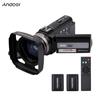 Цифровая видеокамера Andoer 4K 60FPS Ultra HD DV видеокамера 48MP 16X Zoom 3-дюймовый поворотный сенсорный ЖК-дисплей
