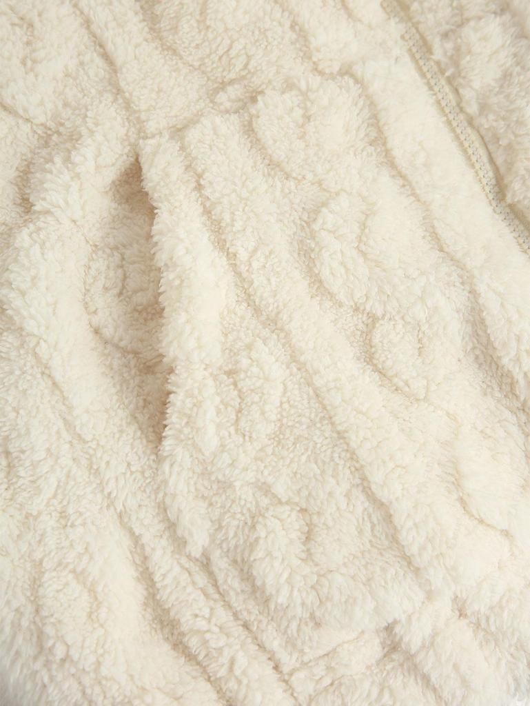 ZAFUL Женская толстовка с капюшоном из искусственного меха с карманом на молнии и геометрическим узором