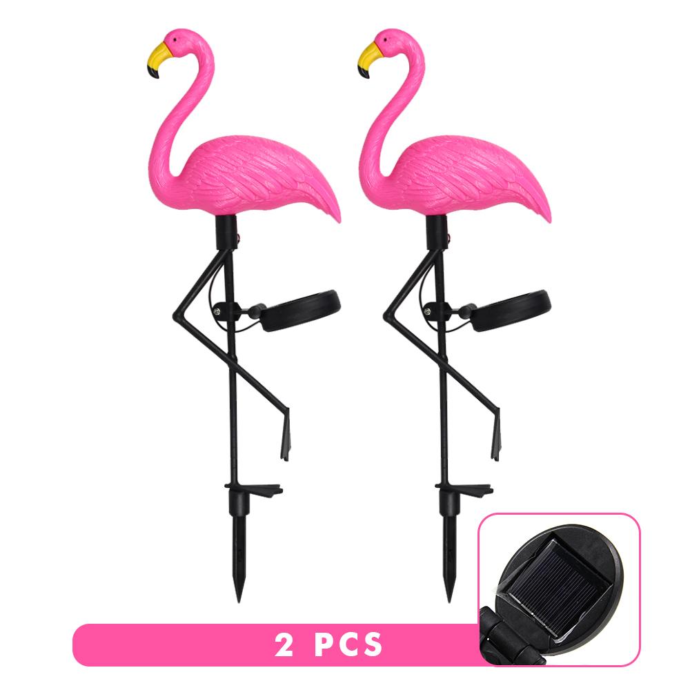 Flamingo Outdoor Landscape Yard Light Waterproof Solar Garden Lamps Lawn Lights Patio Walkway Lights Stake Light Holiday Decor