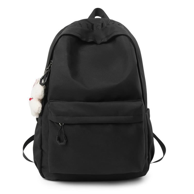 Однотонный школьный рюкзак для женщин, большой емкости