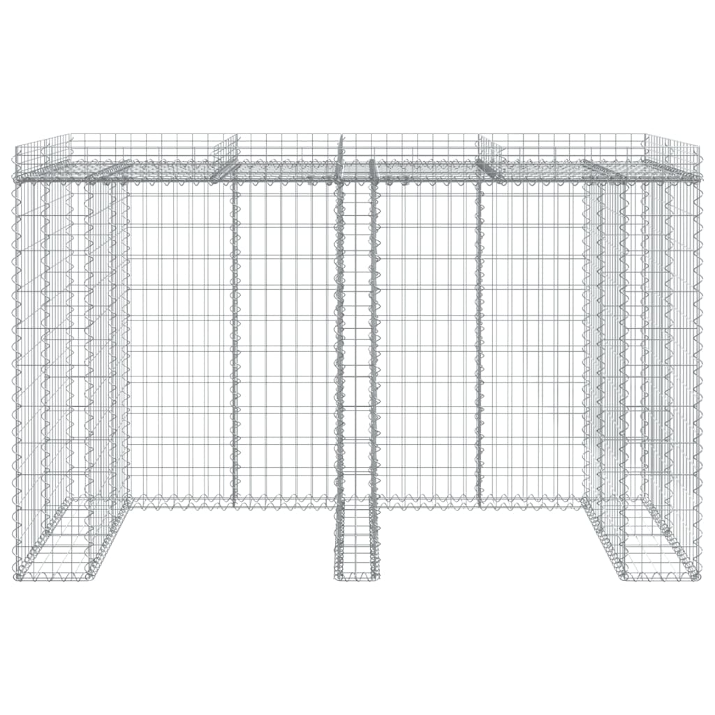 Gabion Waste Bin Enclosure 192 x 91 x 120 cm Galvanized Steel