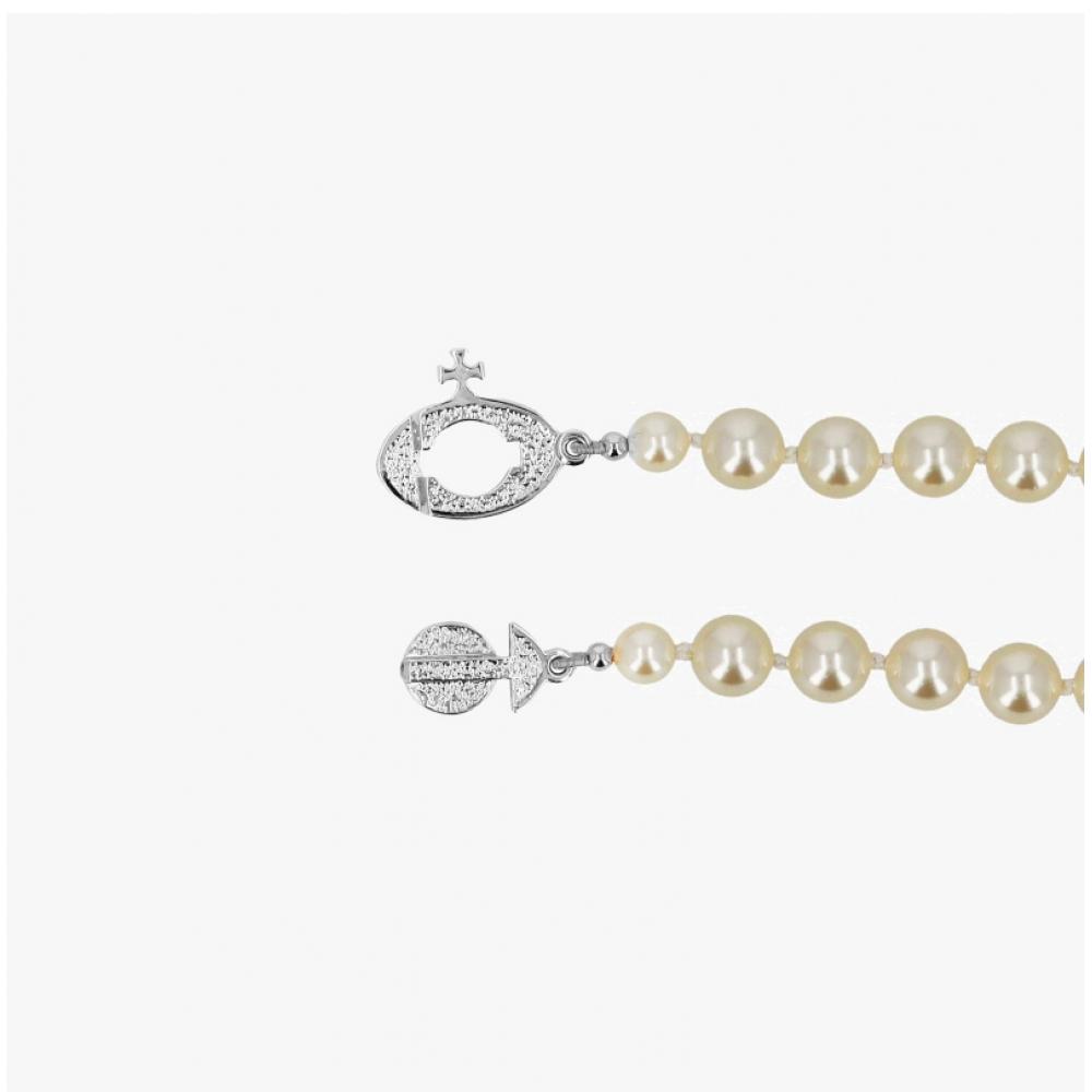 Женское колье-чокер Vivienne Westwood с низким жемчужным подвесом 63030008