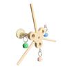 Rotating Wooden Bells Windmills Parrots Toy With Safe Chewing Design Colorful Rotating Decoration For Bird Activity