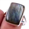 Натуральный Лабрадорит Драгоценный Камень 925 Проба Чистое Стерлинговое Серебро Ювелирное Кольцо Размер 8 B8m75