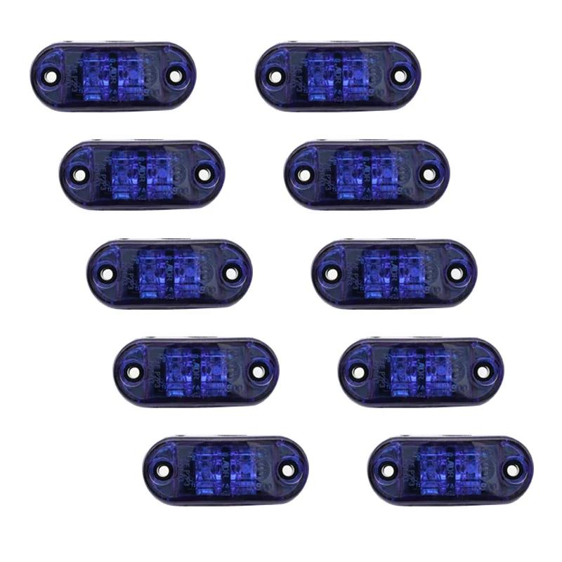 10pcs 12V 24VAmber White Red LED Oval Side Marker Lamps Car Truck Light Danger Warning Emergency Work Lamp Clearance Light