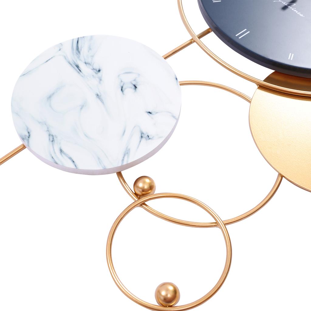 Современные 3D Сине-Золотые Настенные Часы Бесшумные с Плавным Ходом на Батарейках Железные Арт Деко для Гостиной Спальни Кафе