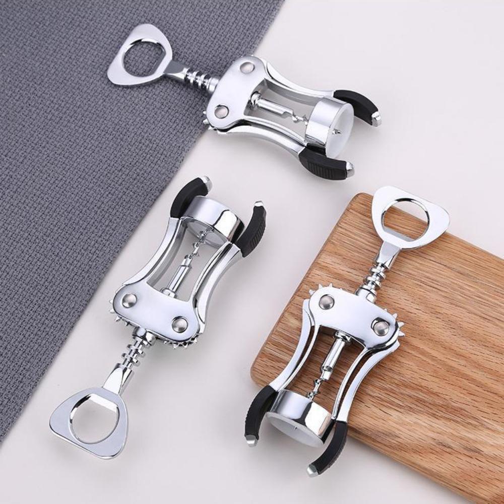 Stainless Steel Wine Corkscrew Spring Loaded Wine Bottles Cork Remover Bottles Opener Bars