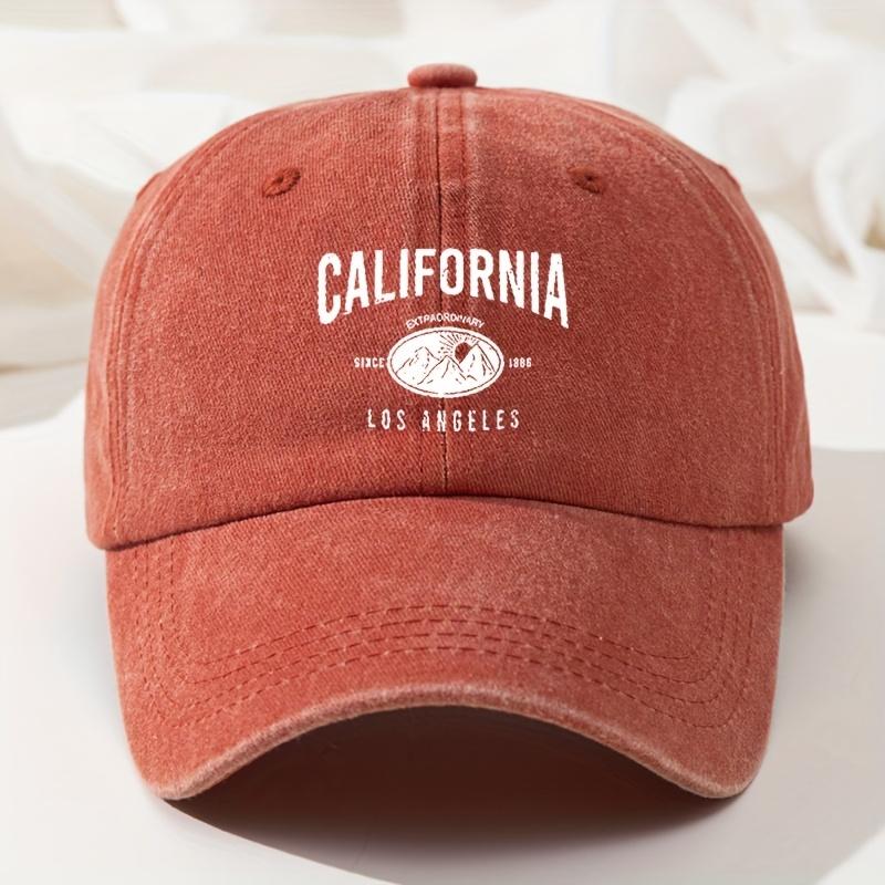 Baseball Hat Outdoor Casual Running Cap Retro Washed Casual Curved Brim Letter Print Baseball Cap